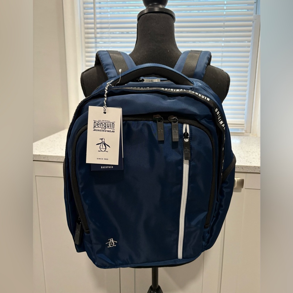 Original Penguin Dark Blue Backpack with White Accents